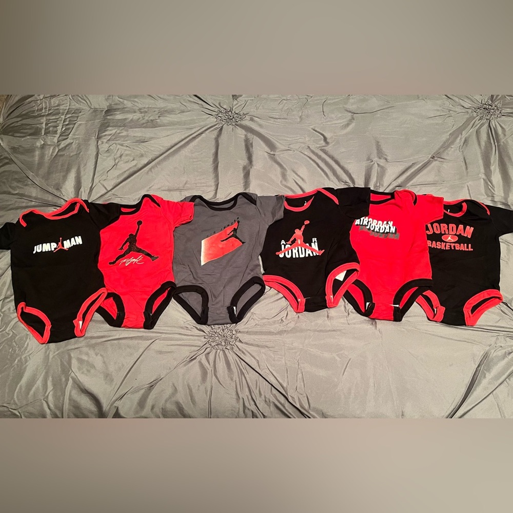 6 Infant Nike Air Jordan Onesies Bundle